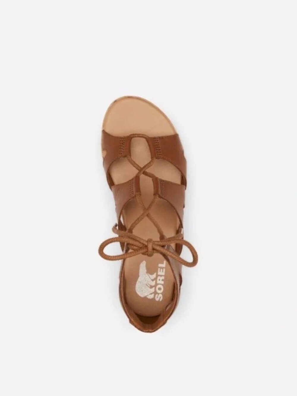 SOREL CAMERON LACE UP WOMENS PLATFORM SHOES SANDALS BROWN SIZE 8.5 WORN ONCE - Picture 3 of 14